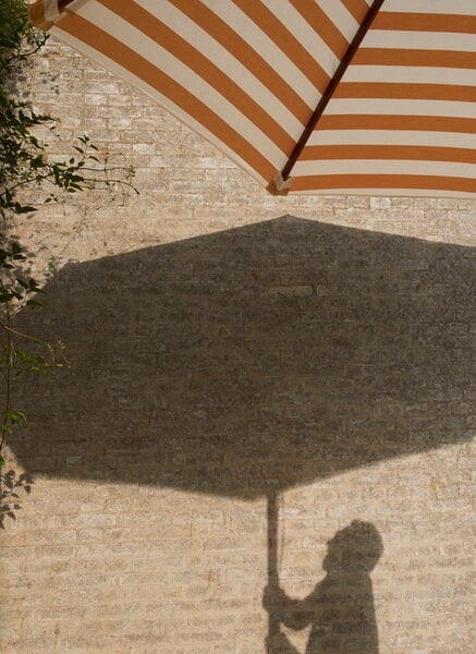 Parasoller, Messina parasoll, ø 270 cm, randigt, guld - vitt, Vit