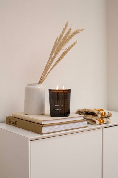 Candele profumate, Candela profumata con coperchio, HYGGE, 2 stoppini, ed. speciale, Marrone