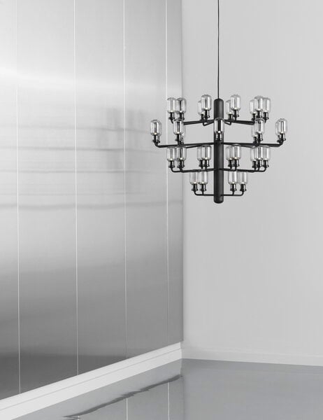 Pendant lamps, Amp chandelier, large, smoke - black, Black