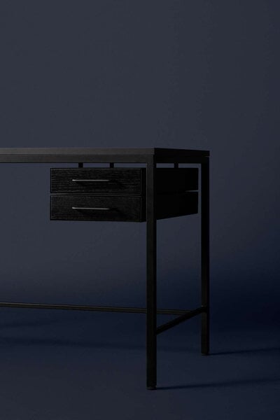 Desks, Heritage 65 desk, 2 drawers, black linoleum - black, Black