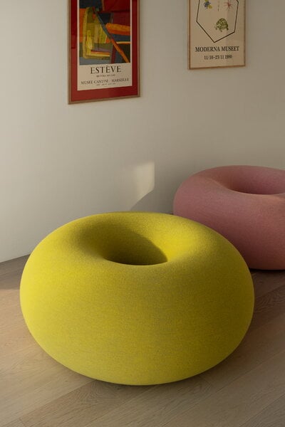 Poufs et repose-pieds, Pouf Boa, sulfur yellow, Jaune