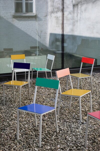 Dining chairs, Alu chair, yellow - pink, Yellow
