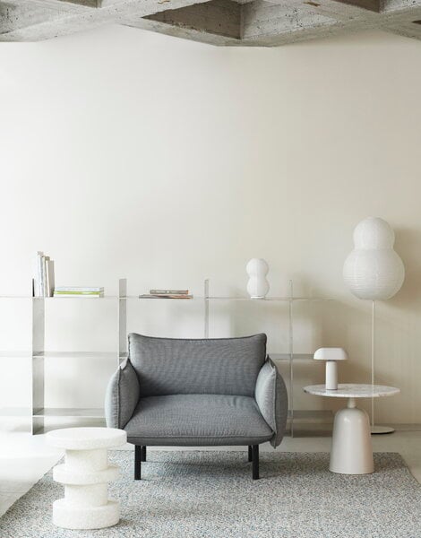 Armchairs & lounge chairs, Ark armchair, black steel - Canvas 134, Gray