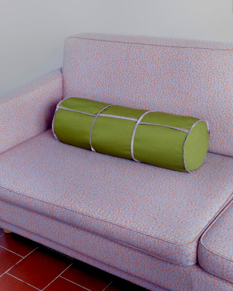 Cuscini d'arredo, Cuscino a rullo, 60 x 20 cm, verde - lilla, Verde