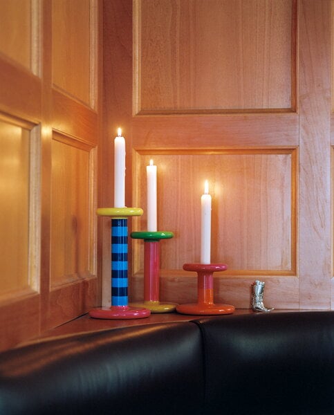 Candleholders, Pesa candle holder, low, magenta - orange, Multicolour