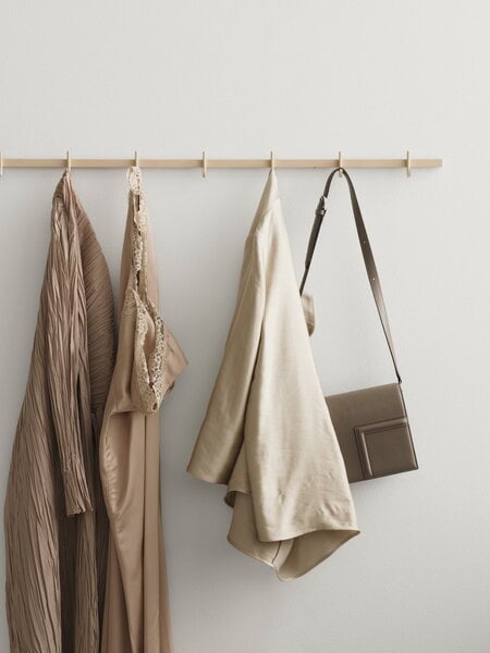 Wall coat racks, Relief hook rail, large, 123 cm, beige, Beige