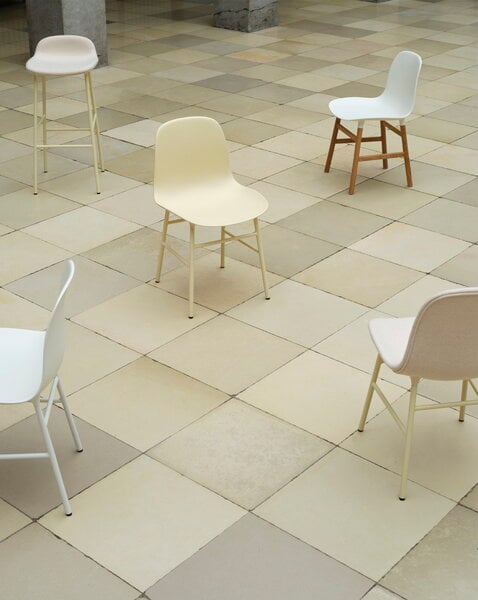 Dining chairs, Form chair, cream steel - cream, White