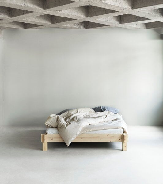 Letti, Letto Notch, 180 x 200 cm, pino laccato UV, Naturale