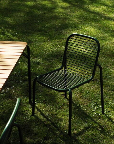 Trädgårdsbord, Vig matbord, 90 x 200 cm, robiniaträ - mörkgrön, Naturfärgad