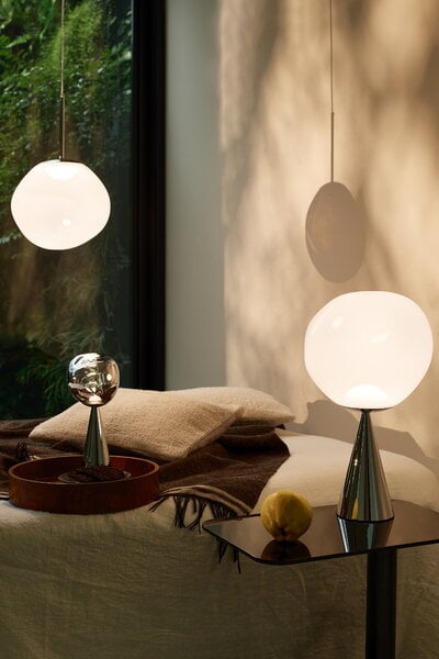 Pendant lamps, Melt pendant, LED, opal - silver, White