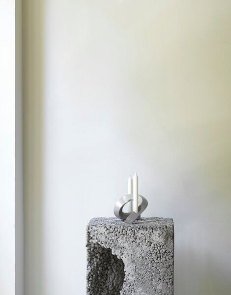 Candleholders, Crooked Two candlestick, warm grey, Gray