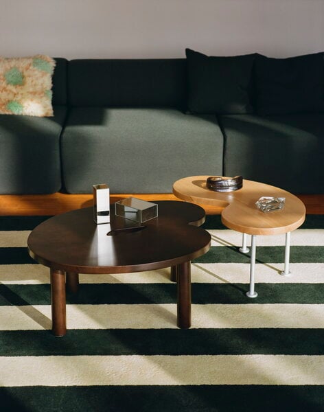 Coffee tables, Worm coffee table, small, beech - steel, Silver