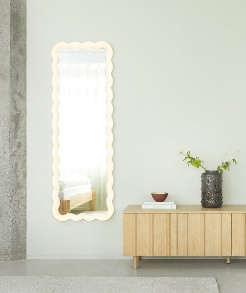 Wall mirrors, Illu mirror, 160 x 55 cm, white, White