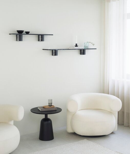 Wall shelves, Sten shelf, 80 cm, black marble, Black