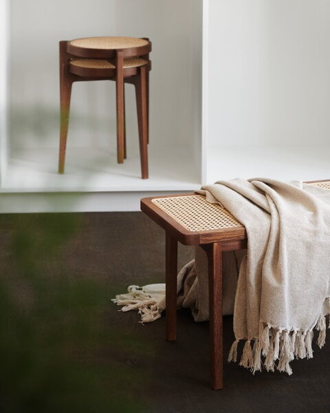 Side & end tables, Le Roi side table, dark smoked ash - rattan, Brown