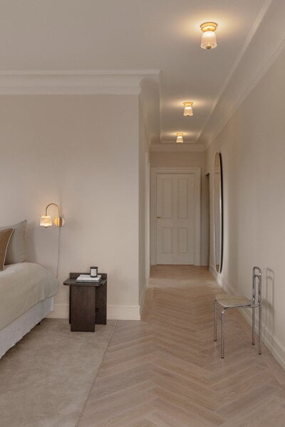 Lampade da soffitto, Lampada da soffitto Asteea, ottone satinato - ripple clear, Oro
