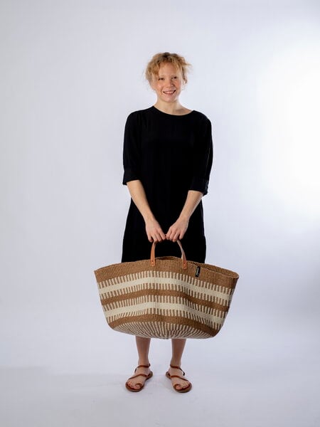 Storage baskets, Pamba basket, XXL, white - brown, White