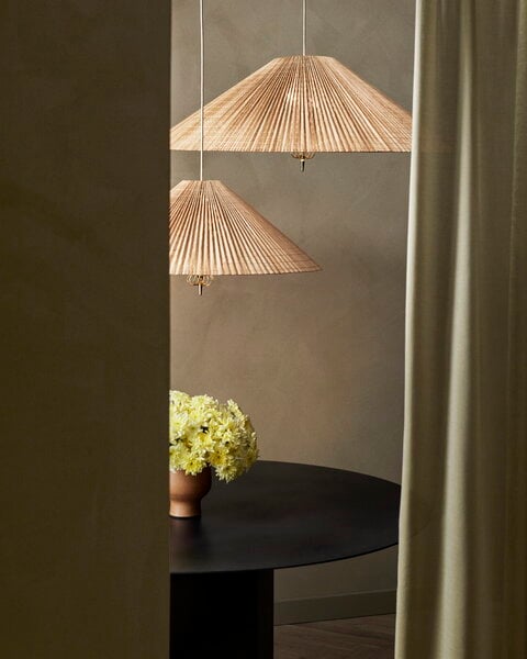 Pendant lamps, Tynell 1972 pendant, 60 cm, brass - bamboo, Gold
