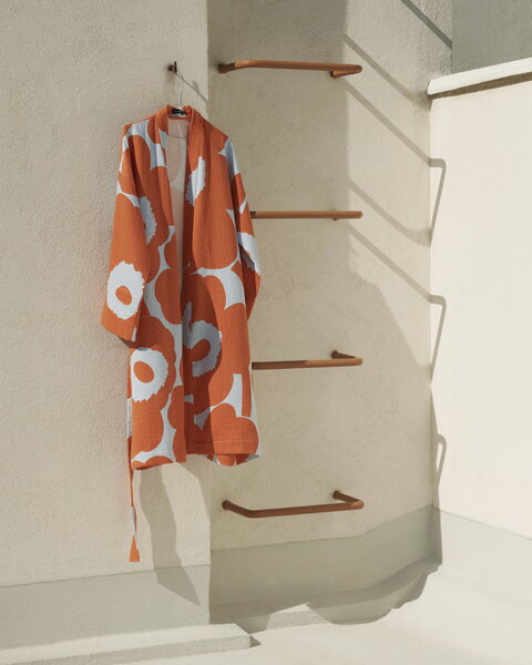 Bathrobes, Unikko bathrobe, light blue - orange, Orange
