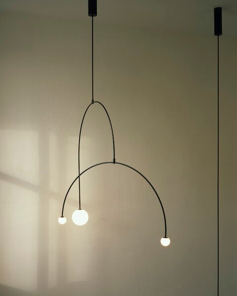 Pendant lamps, Mobile Chandelier 9, black patinated brass, Black