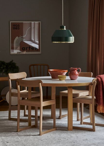 Ruokapöydät, Aalto pöytä 91, koivu - valkoinen laminaatti, Valkoinen