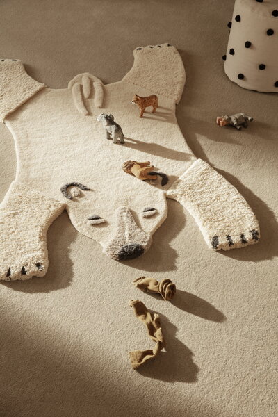 Kids' rugs, Animal tufted rug, polar bear, White