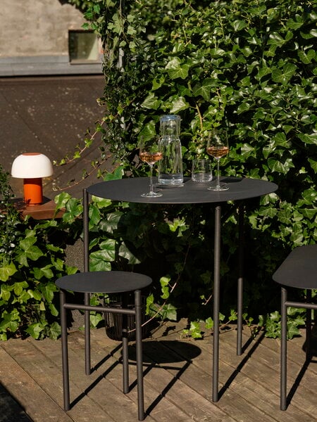 Sedie da patio, Sgabello Disc, nero, Nero
