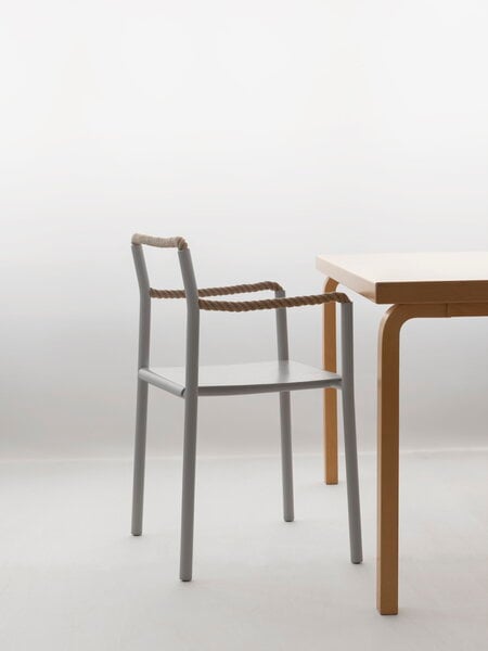 Dining chairs, Rope chair, light grey, Gray