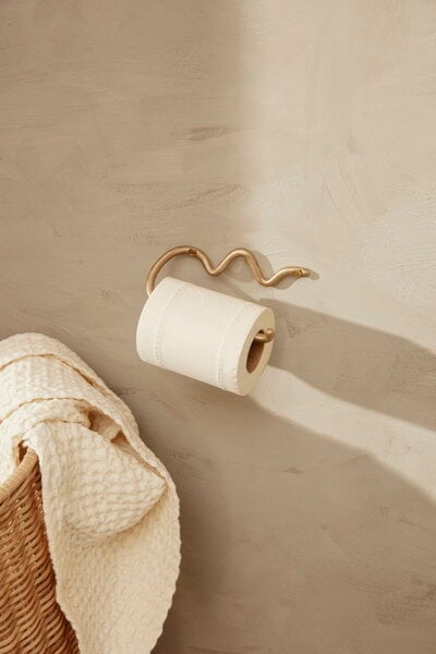 Porte-papier toilette, Porte-papier toilette Curvature, laiton, Or