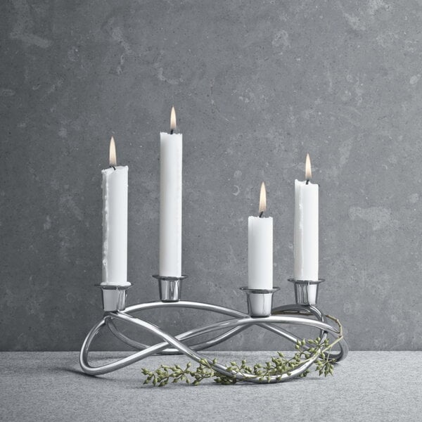Candleholders, Season candleholder, mirror-polished steel, Silver