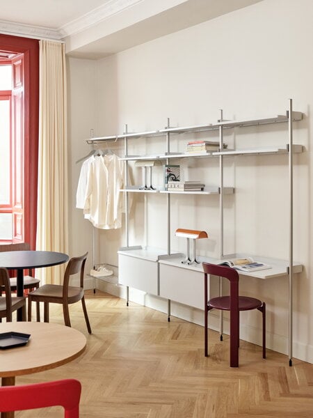 Shelving units, Pier System 11 shelf, 1 column, PS white - aluminium, White