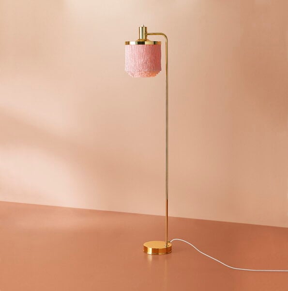 Floor lamps, Fringe floor lamp, pale pink, Pink