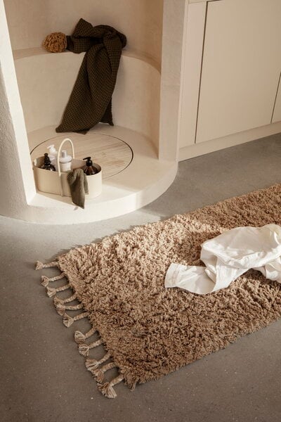 Cotton rugs, Amass long pile runner, 70 x 140 cm, white pepper, Beige