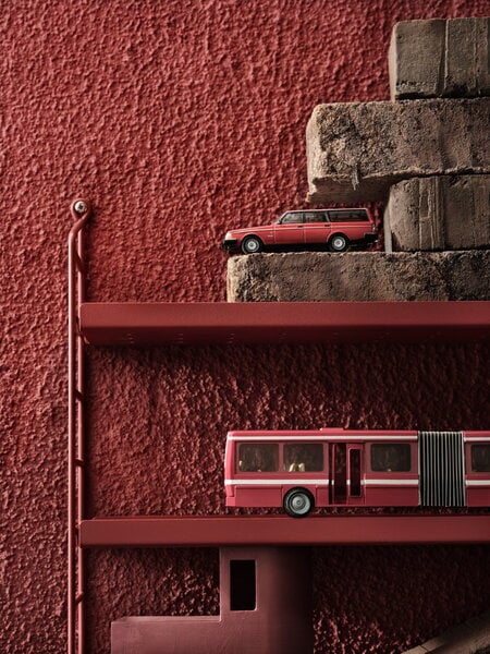 Wall shelves, String Pocket shelf, metal, Oxtorgsröd, Red