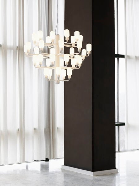 Pendant lamps, Amp chandelier, large, white, White