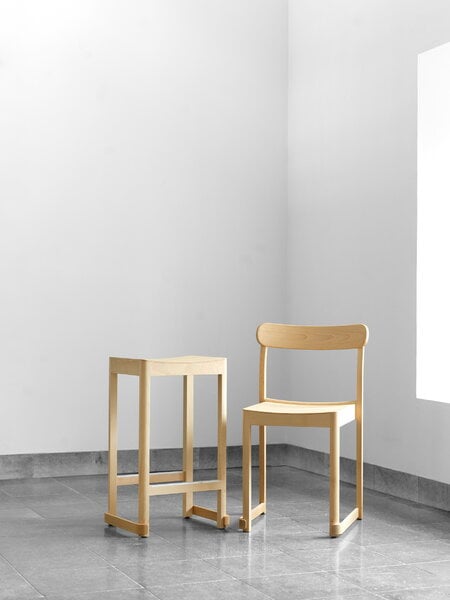 Bar stools & chairs, Atelier bar stool, 65 cm, lacquered ash, Natural