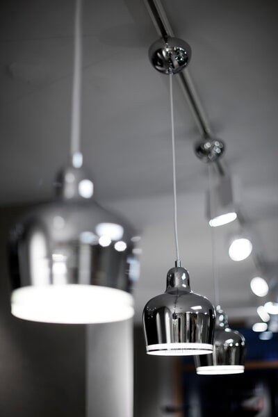 Pendant lamps, Aalto pendant A330S "Golden Bell", chrome, Silver