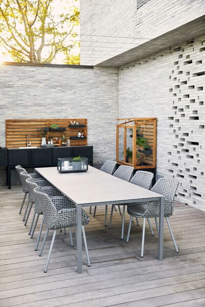 Patio tables, Pure dining table, 280x100cm, light grey - concrete grey ceramic, Gray