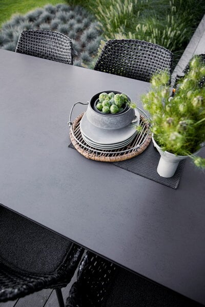 Patio tables, Pure dining table, 200 x 100 cm, lava grey - Nero black ceramic, Black
