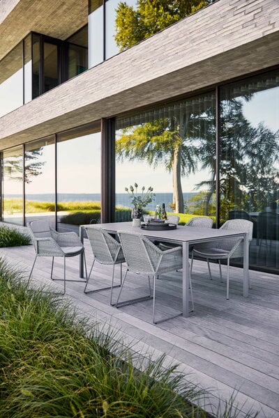 Patio tables, Pure dining table, 200x100cm, light grey - concrete grey ceramic, Gray