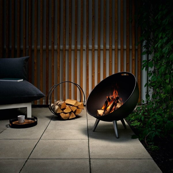 Outdoor kitchen, FireGlobe log holder, Black