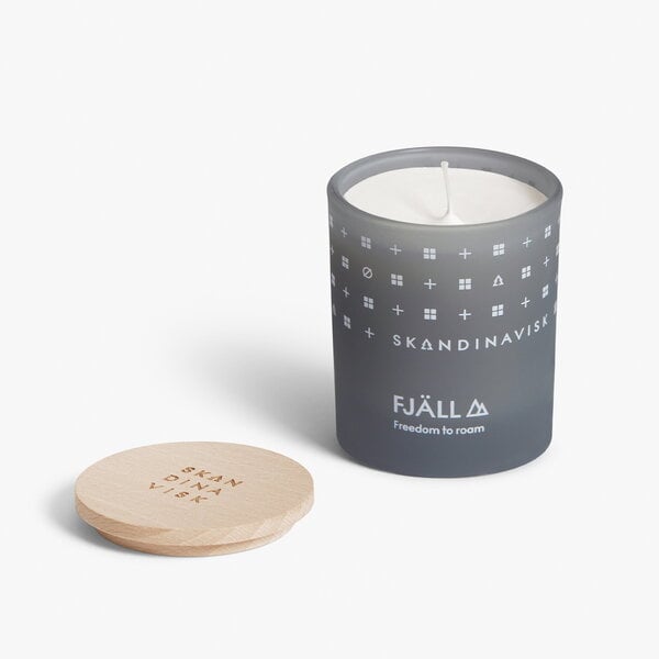 Scented candles, Scented candle with lid, FJÄLL, small, Gray