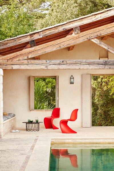 Chaises de salle à manger, Chaise Panton, rouge classique, Rouge