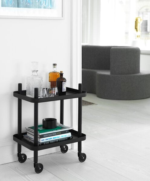 Kitchen carts & trolleys, Block table trolley, all black, Black