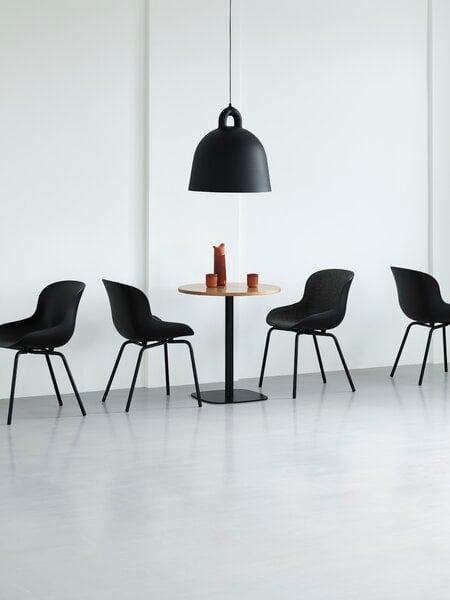 Chaises de salle à manger, Chaise Hyg, acier noir - cuir brandy Ultra, Noir