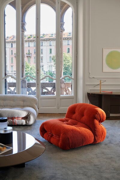 Poltrone, Poltrona Soriana, rosso arancione Luxor 13L030, Rosso