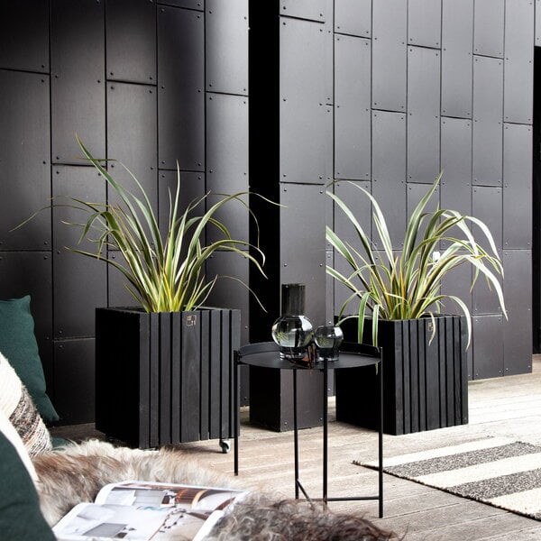 Planters & plant pots, GrowBIG planter, black ash - black wheels, Black