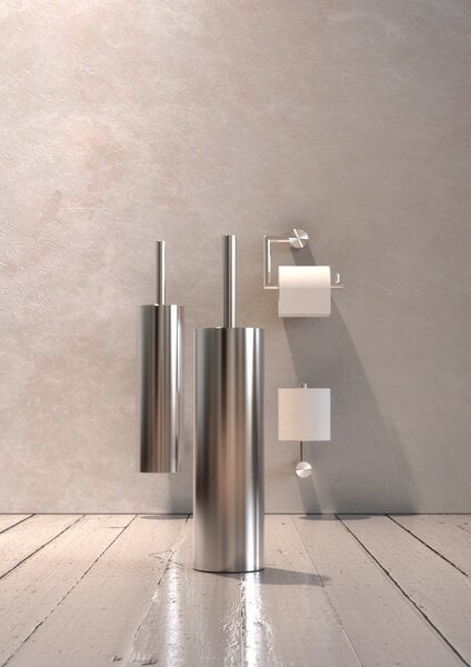 Toilet brushes, Nova2 toilet brush 2, wall, brushed steel, Silver