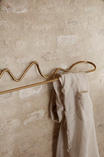 Bathroom hooks, Curvature towel hanger, brass, Gold