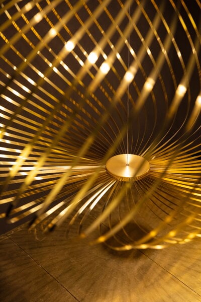 Pendant lamps, Spring LED pendant, large, brass, Gold